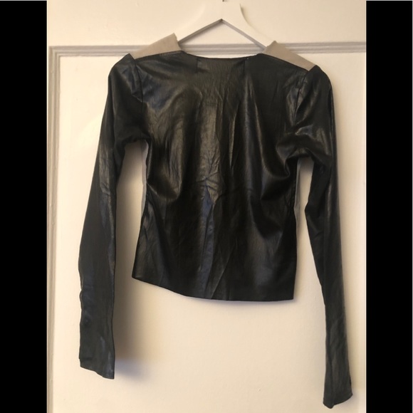 Cashmere/faux leather top by Fake London - Picture 2 of 3